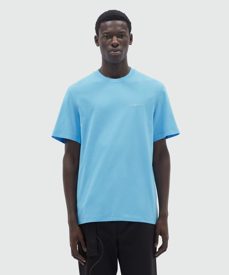 Light blue jersey T-Shirt and embroidered logo 84 Men 