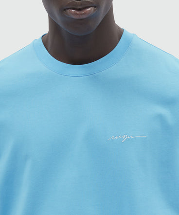 Light blue jersey T-Shirt and embroidered logo