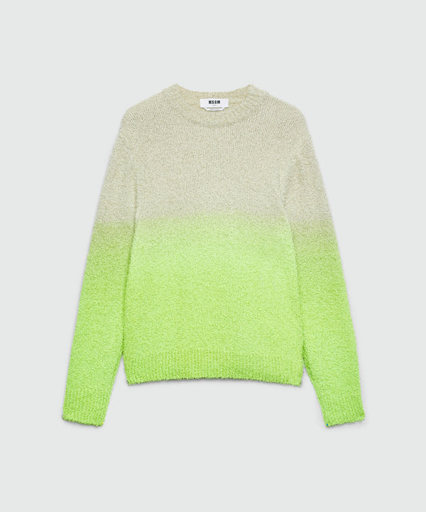 Degradé terry-effect cotton sweater