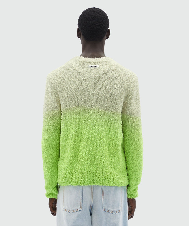 Degradé terry-effect cotton sweater LIME Men 