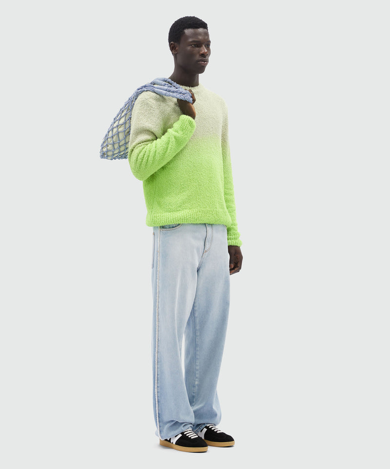 Degradé terry-effect cotton sweater LIME Men 