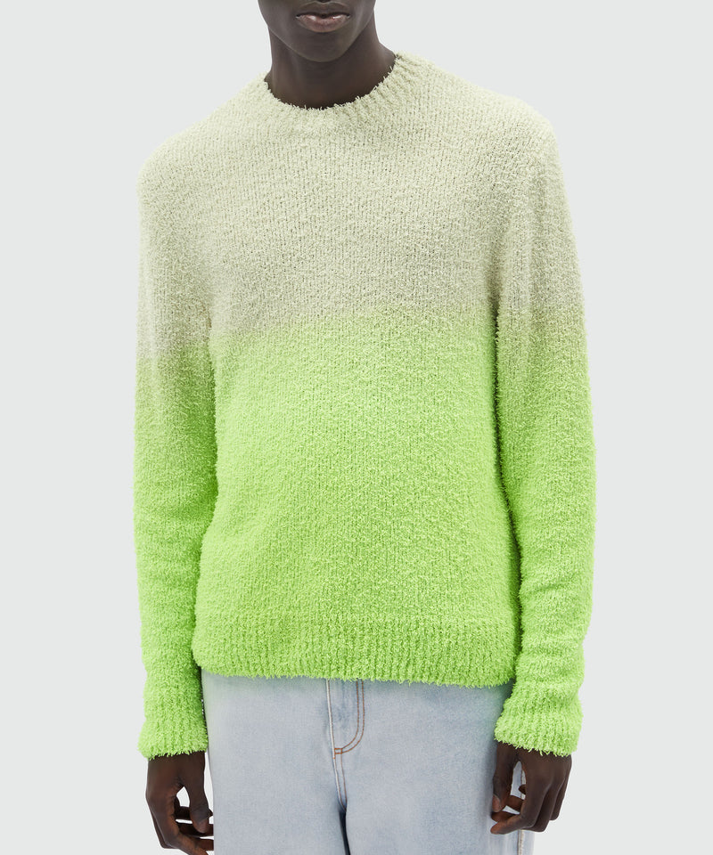 Degradé terry-effect cotton sweater LIME Men 