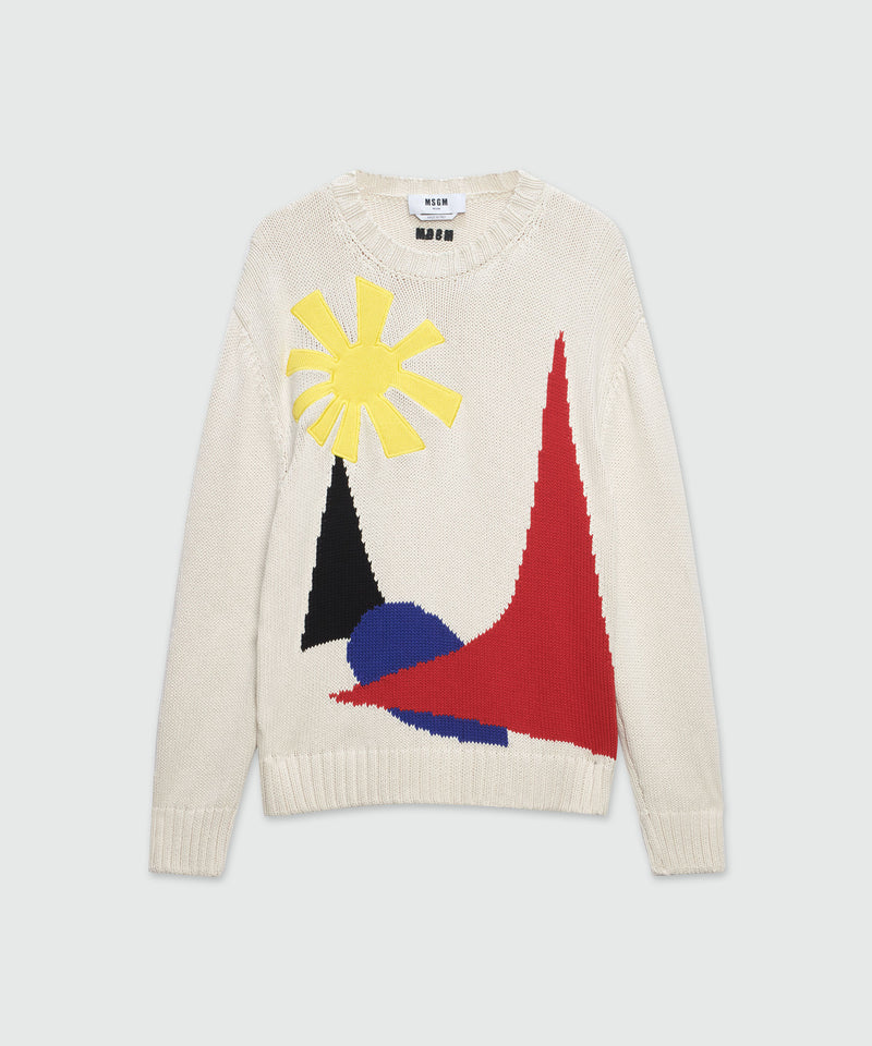 Cotton sweater with "La Vedetta" motif OFF WHITE Men 