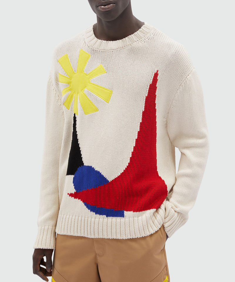 Cotton sweater with "La Vedetta" motif OFF WHITE Men 