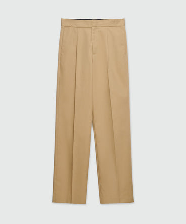 Hazelnut technical gabardine trousers