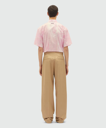 Hazelnut technical gabardine trousers