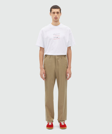 Sand chino trousers in light wool