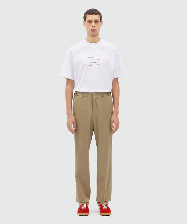 Sand chino trousers in light wool