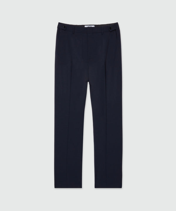 Dark blue chino trousers in light wool