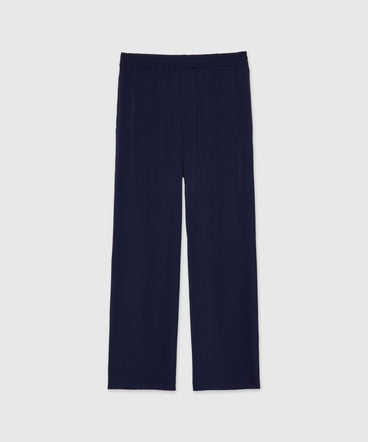 Blue fluid viscose trousers