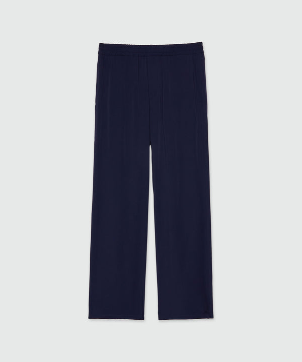 Blue fluid viscose trousers