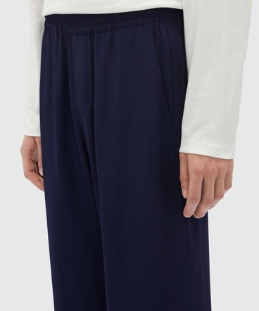 Blue fluid viscose trousers