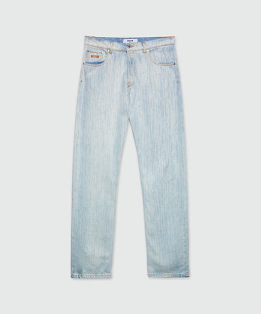 Destroyed denim trousers