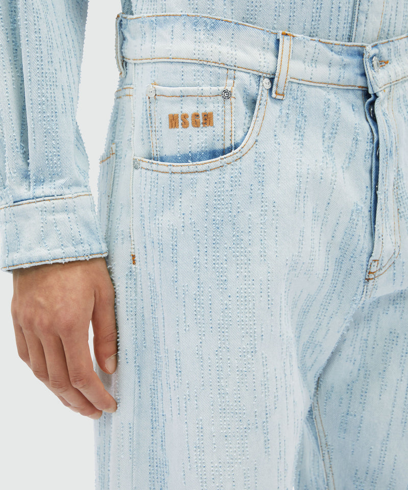 Destroyed denim trousers BLUE Men 