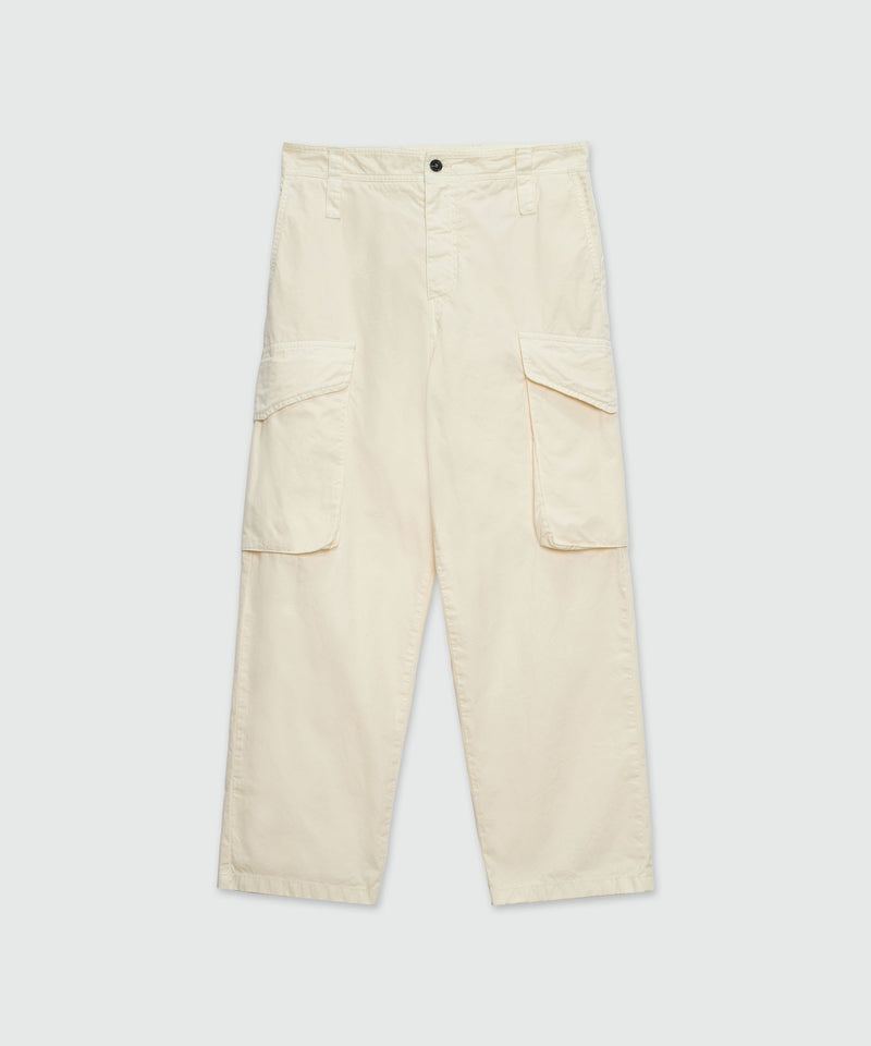 Cargo trousers in "parachute" canvas with pockets OFF WHITE Men 