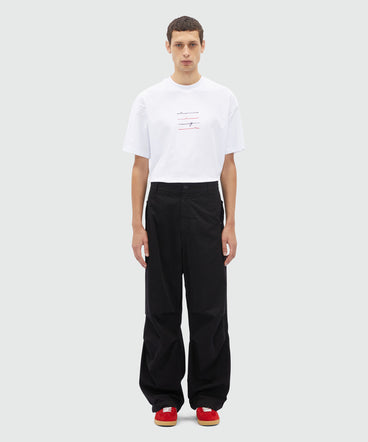 Black cargo trousers in "parachute" canvas