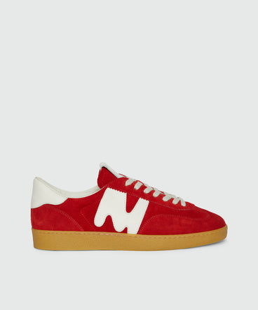 Red Retro Trainer sneakers in "TheMwave" suede