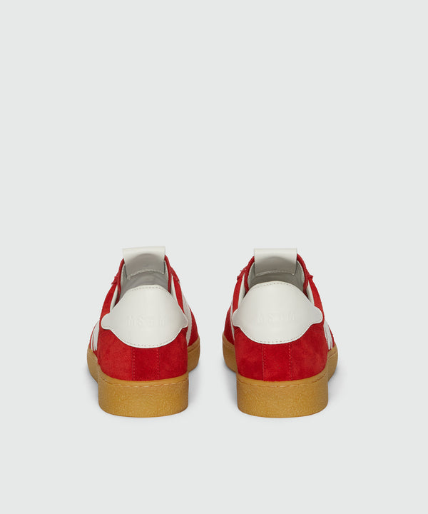 Red Retro Trainer sneakers in "TheMwave" suede