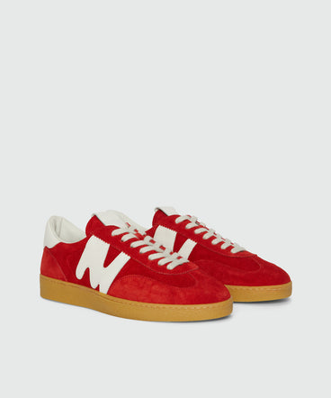 Red Retro Trainer sneakers in "TheMwave" suede