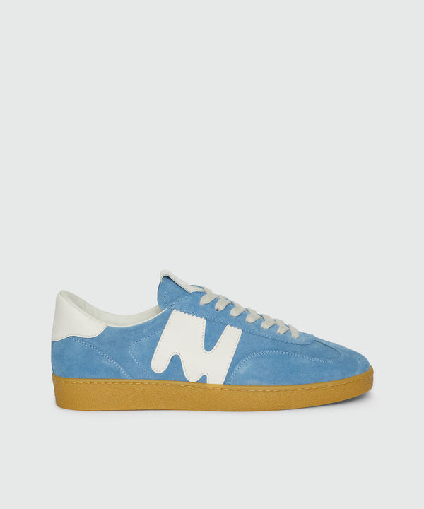 Light blue Retro Trainer sneakers in "TheMwave" suede