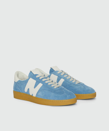 Light blue Retro Trainer sneakers in "TheMwave" suede