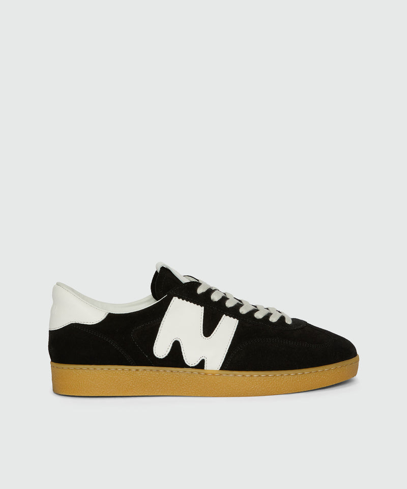 Sneakers Retrò Trainer nere in suede "TheMwave" Nero Uomo 