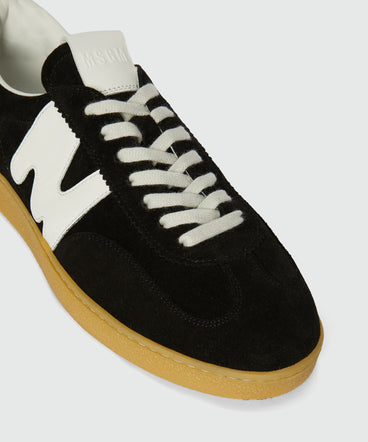 Retro Trainer black suede sneakers "TheMwave"