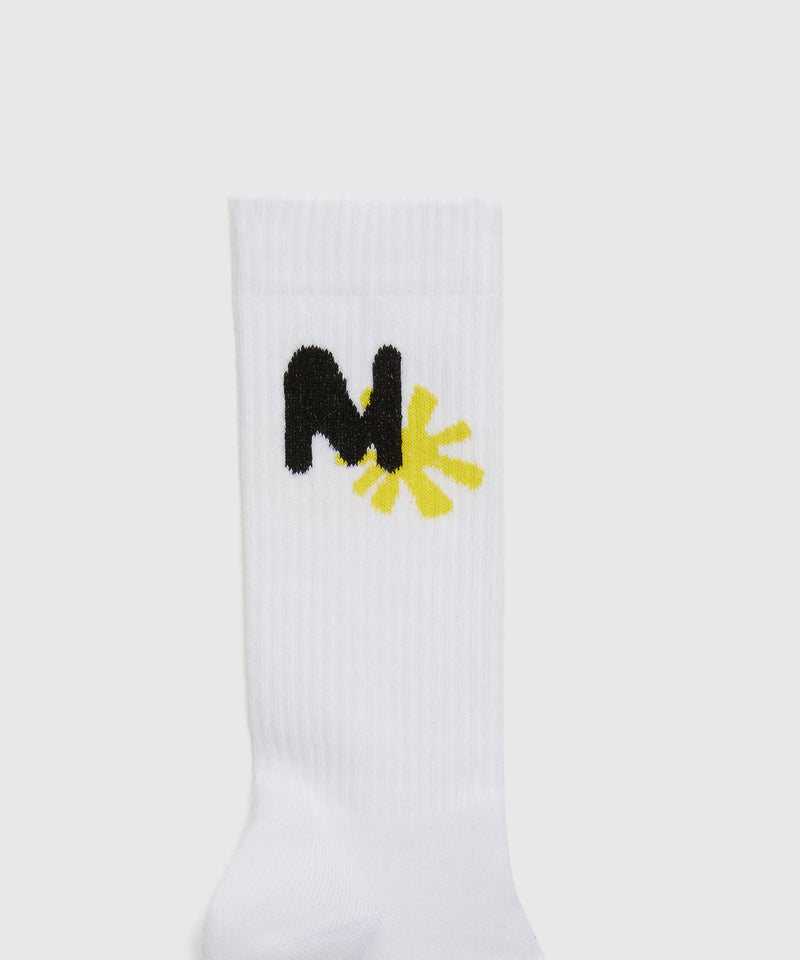 White socks with "TheMwave" jacquard graphics OFF WHITE Men 