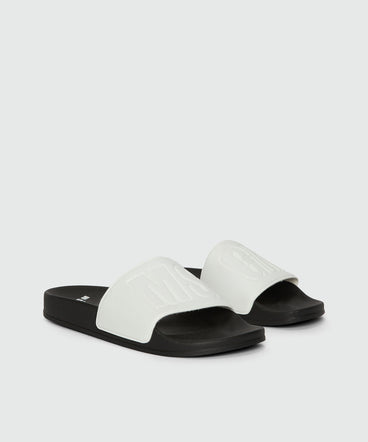 Black and white pool slides with MSGM macrologo