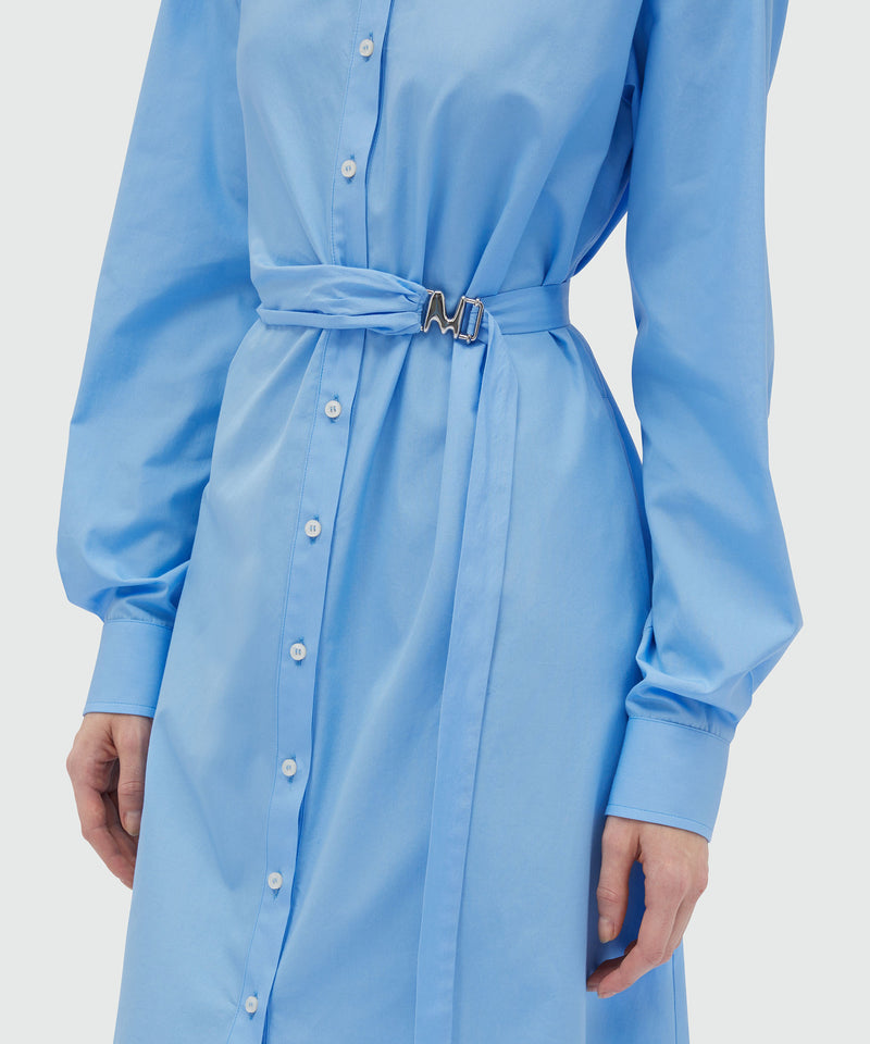 Light blue poplin shirt dress with "TheMwave" buckle BLUE Women 