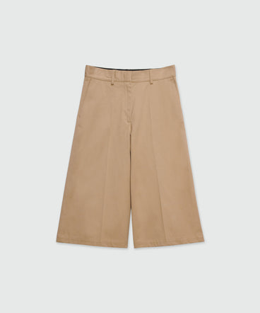 Bermuda shorts in camel faille cotton