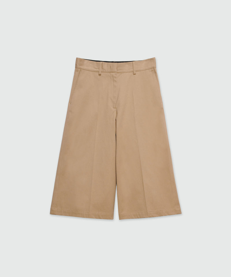 Bermuda shorts in camel faille cotton SAND Women 