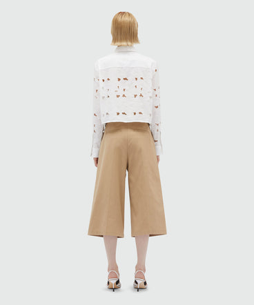 Bermuda shorts in camel faille cotton