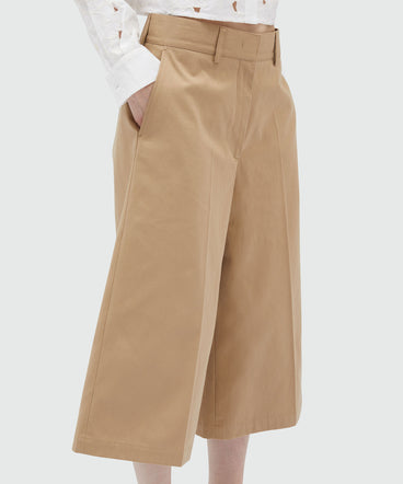 Bermuda shorts in camel faille cotton