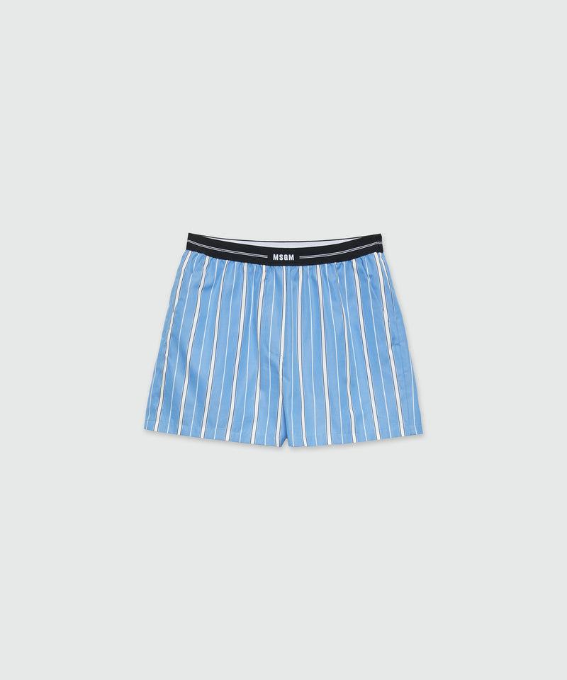 MSGM poplin shorts with elastic BLUE Women 