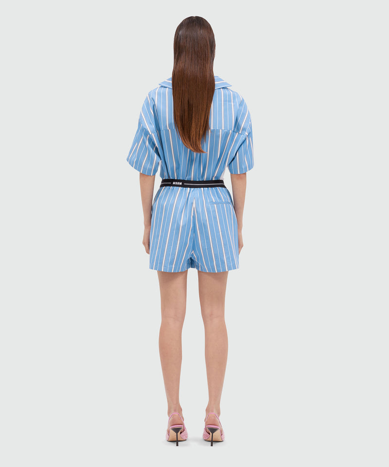 MSGM poplin shorts with elastic BLUE Women 