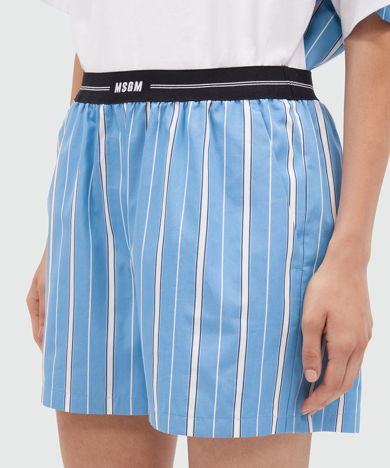 MSGM poplin shorts with elastic BLUE Women 