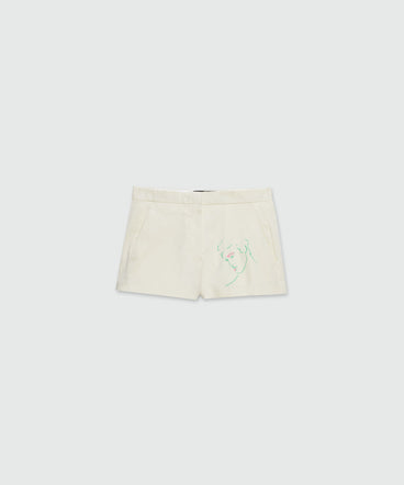 Cotton shorts with Luke Edward Hall x MSGM embroidery