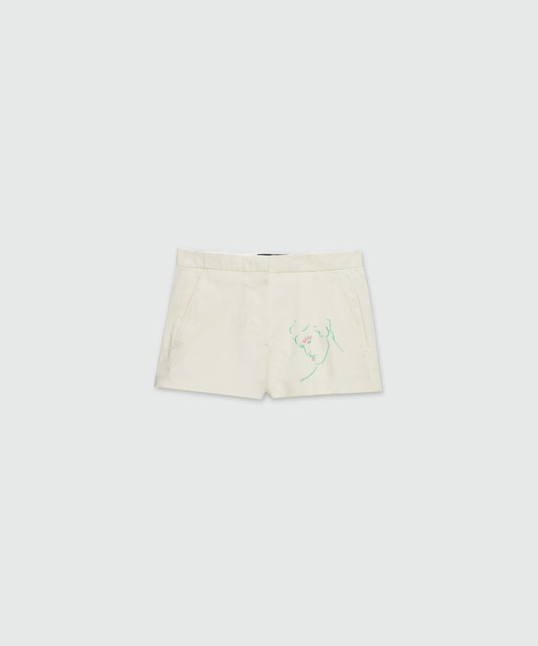 Cotton shorts with Luke Edward Hall x MSGM embroidery