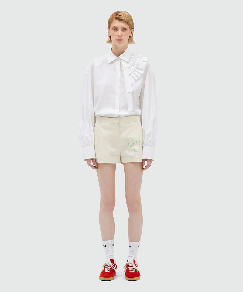 Cotton shorts with Luke Edward Hall x MSGM embroidery OFF WHITE Women 