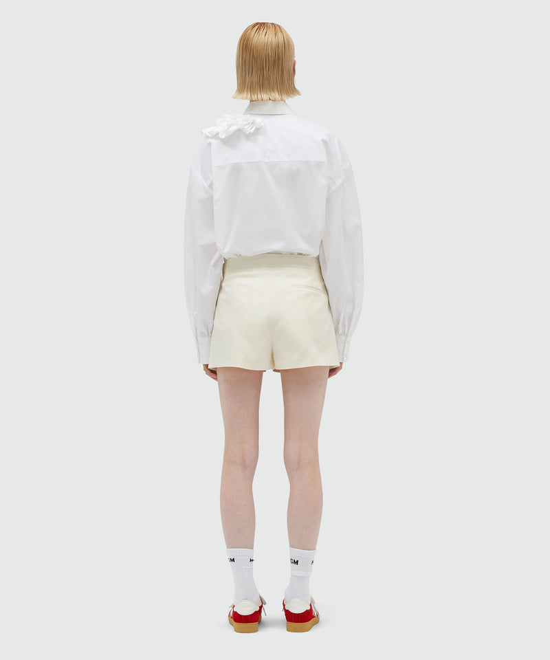 Cotton shorts with Luke Edward Hall x MSGM embroidery OFF WHITE Women 