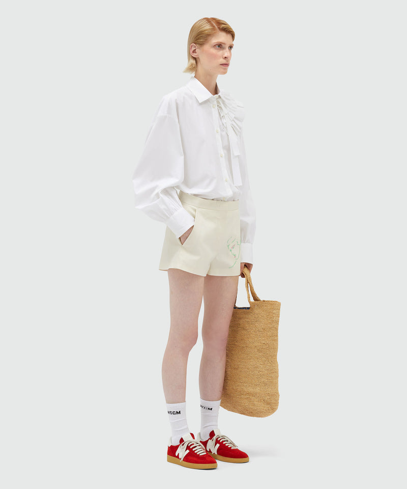 Cotton shorts with Luke Edward Hall x MSGM embroidery OFF WHITE Women 