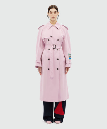 Light pink faille trench coat "La Vedetta"