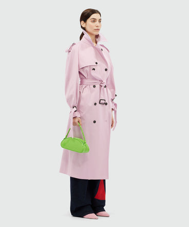 Light pink faille trench coat "La Vedetta"