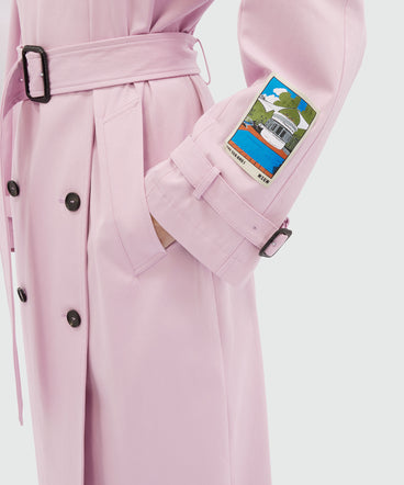 Light pink faille trench coat "La Vedetta"