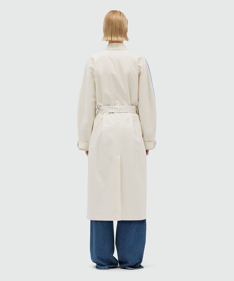 Trench in gabardina con motivo "Waves" 02A Donna 