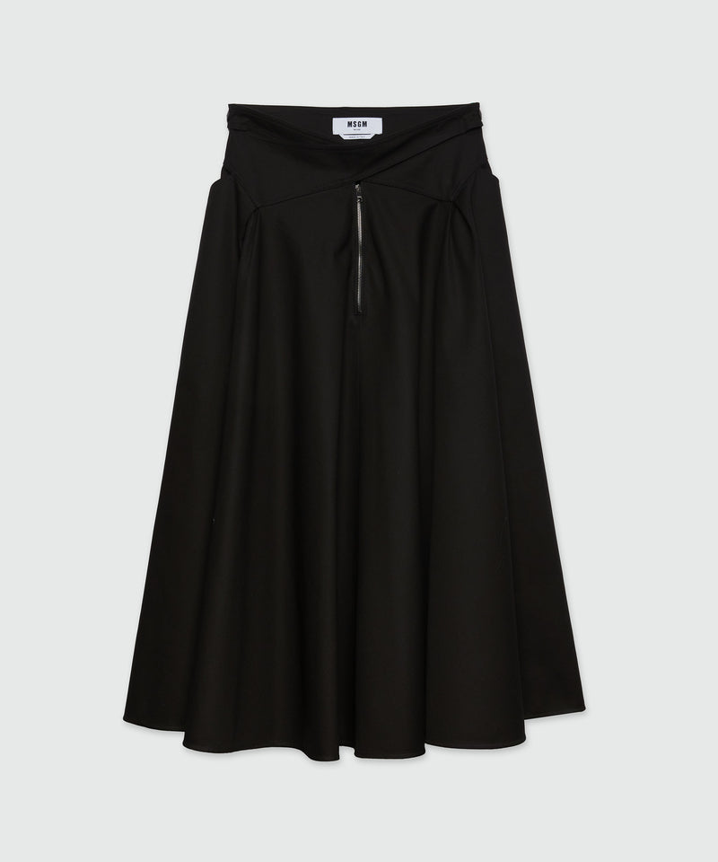 Wide gabardine skirt with crossover 99 Women 