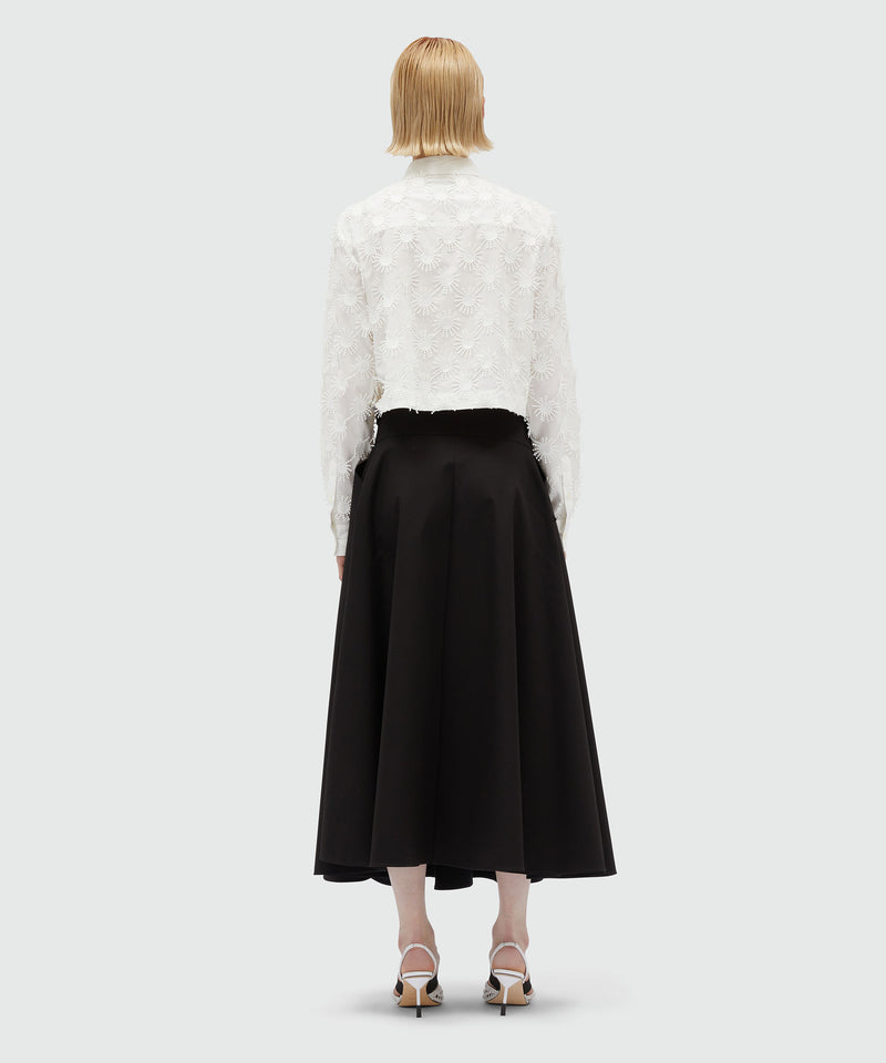 Wide gabardine skirt with crossover 99 Women 