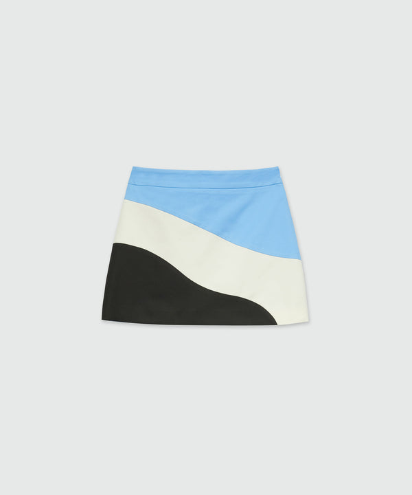 Short skirt in wave pattern gabardine