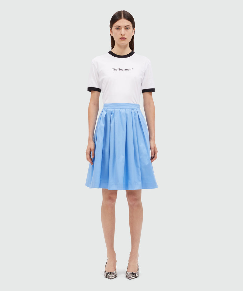 Wide skirt in light blue gabardine BLUE Women 